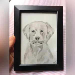 Hand Painted Watercolor  Dog